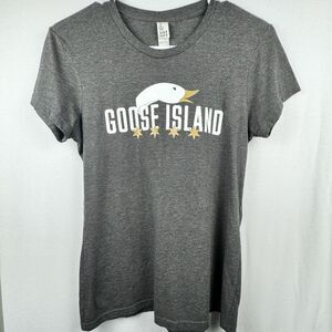 Goose Island Beer T-Shirt Women’s Large District Gray Graphic Duck Logo